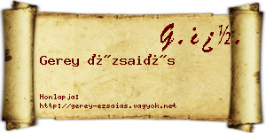 Gerey Ézsaiás névjegykártya